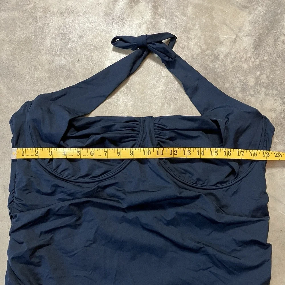 Old Navy Swimsuit Womens Plus Size 3X Navy Blue One Piece Halter Beach Resort‎